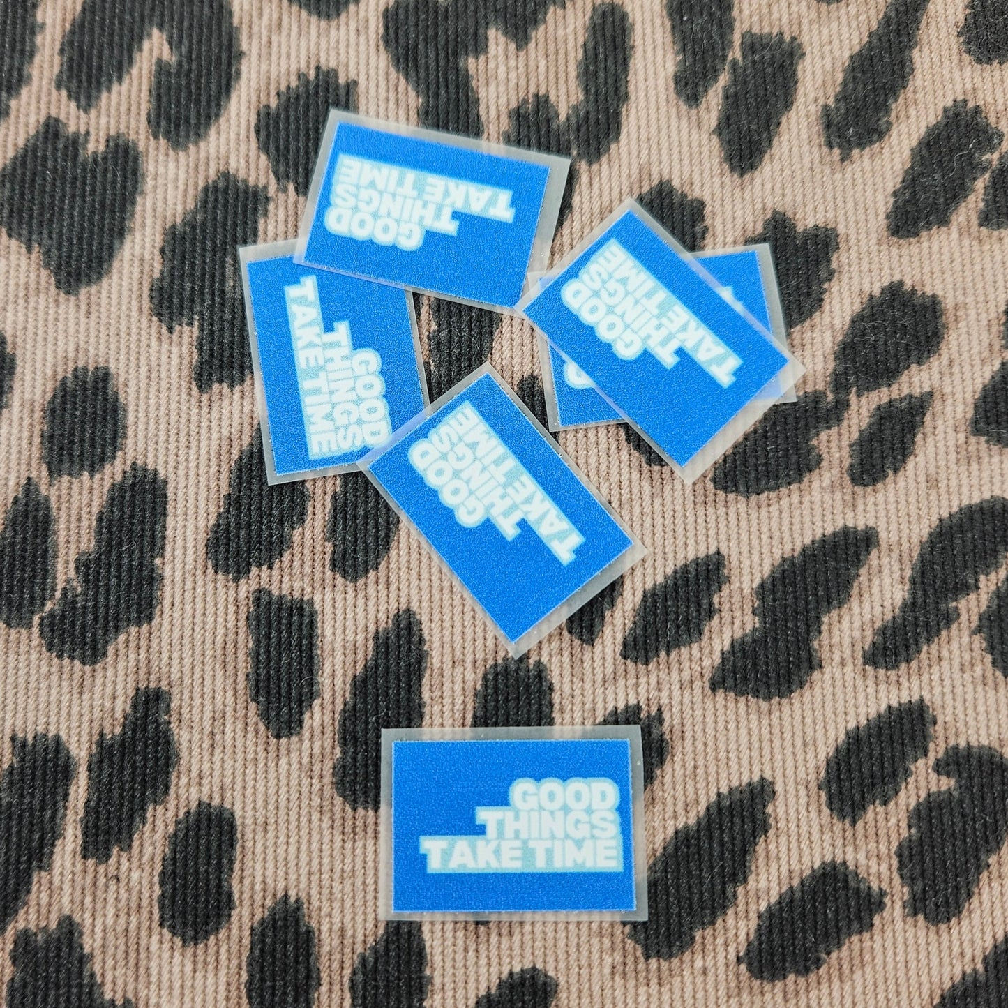 Iron-On Labels | Good Things Take Time | Pack of 5