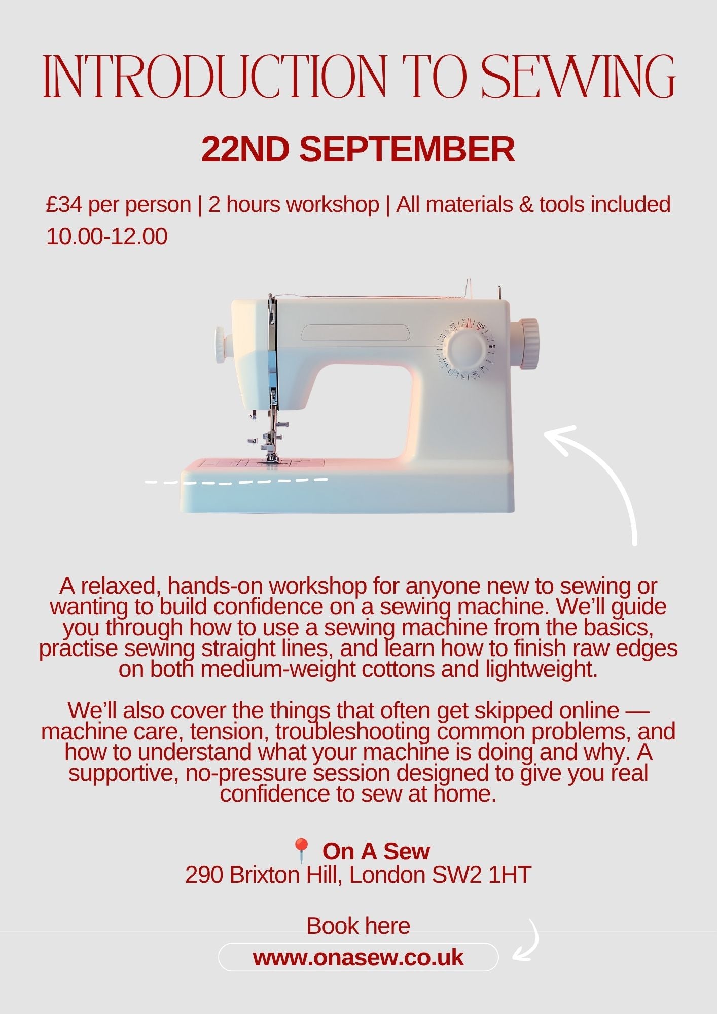 Introduction to sewing- 22nd September
