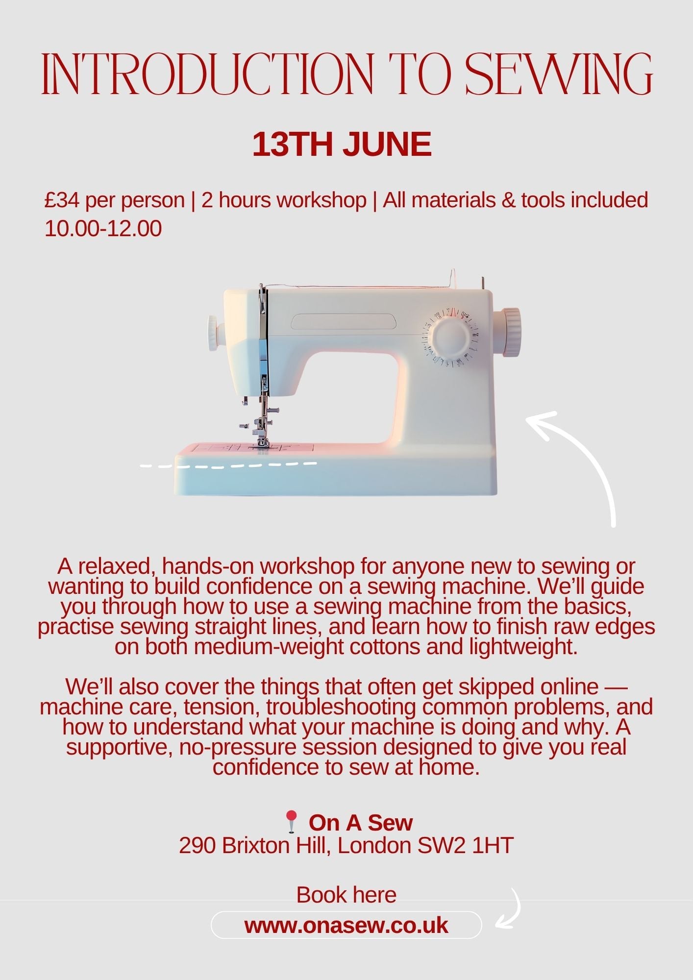 Introduction to sewing- 13th June