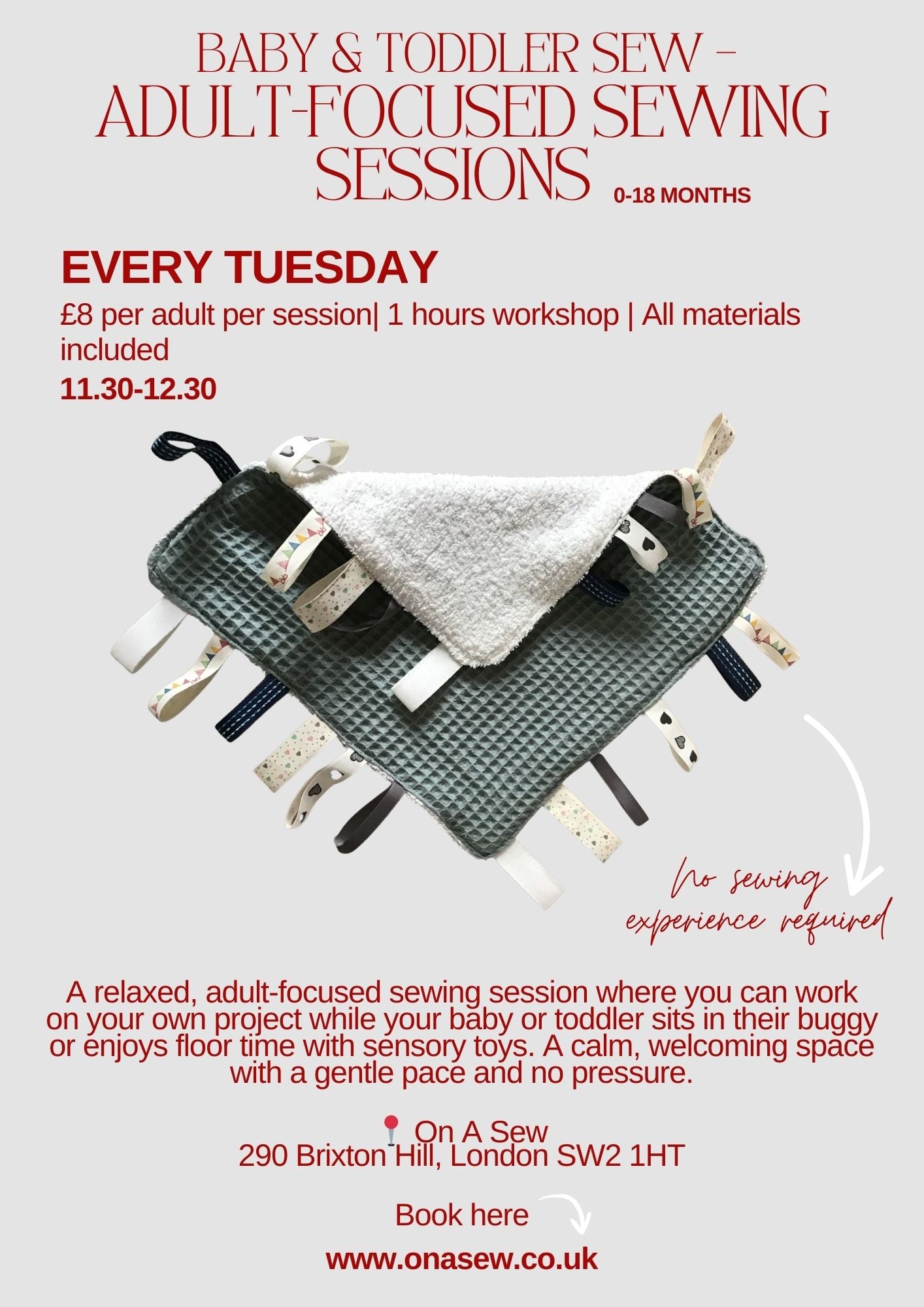 Baby & Toddler Sew – Adult-Focused Sewing Sessions (0–18 months)