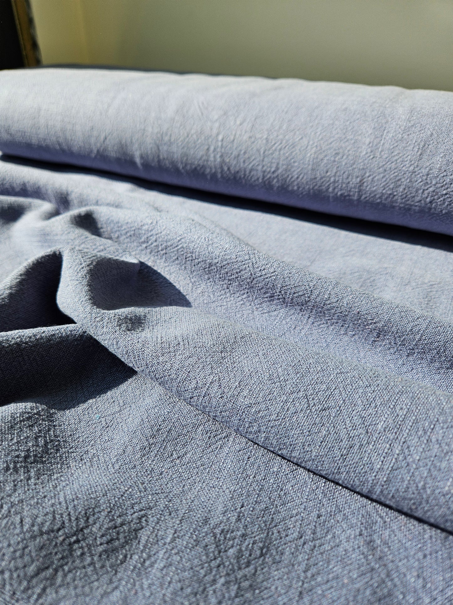 Stonewashed Linen Viscose- Denim