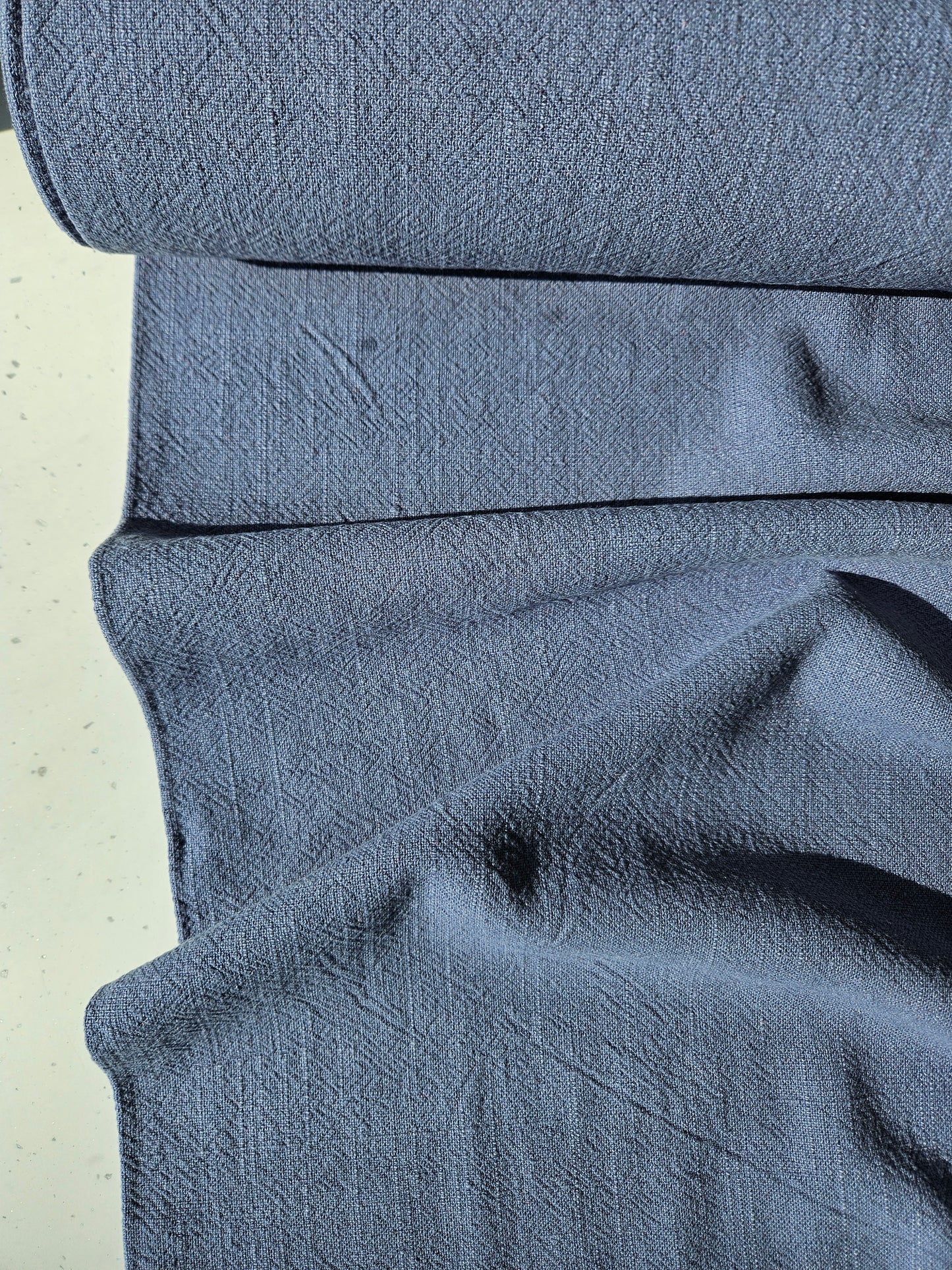 Stonewashed Linen Viscose- Denim