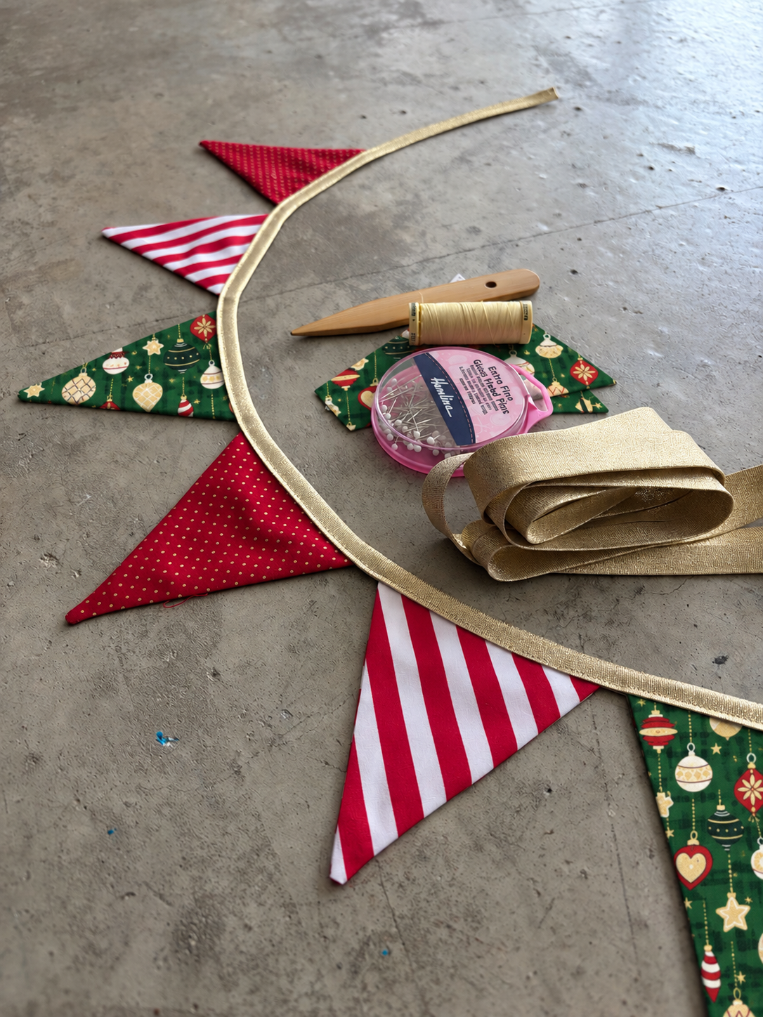 Christmas Bunting Sewing Kit & Tutorial -Beginner friendly