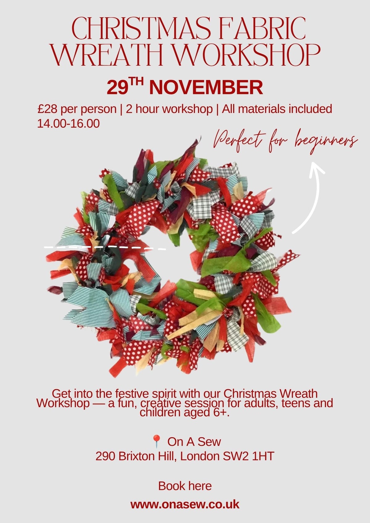 Christmas Wreath Workshop For All - 29th November