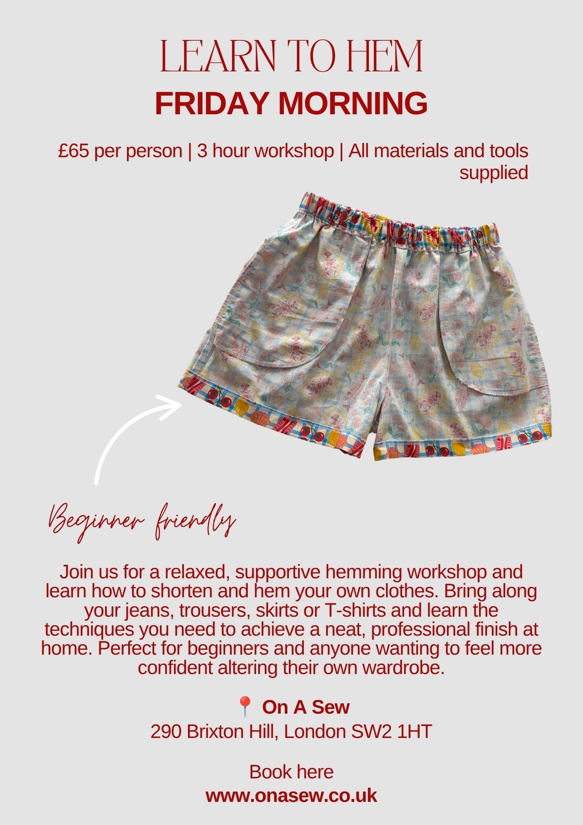 Clothing Alterations: Shortening & Hemming - Friday AM