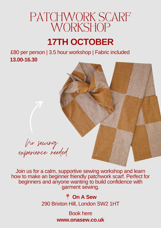Patchwork scarf workshop for beginners-  17th October