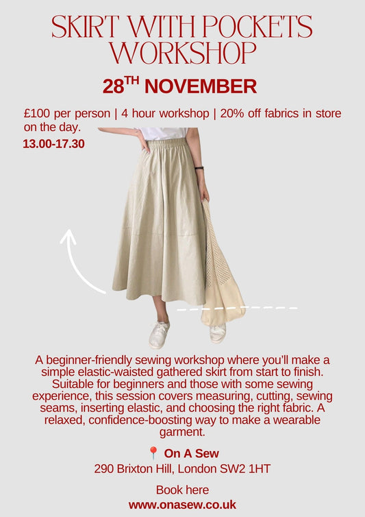 Skirt with pockets workshop - 28th November