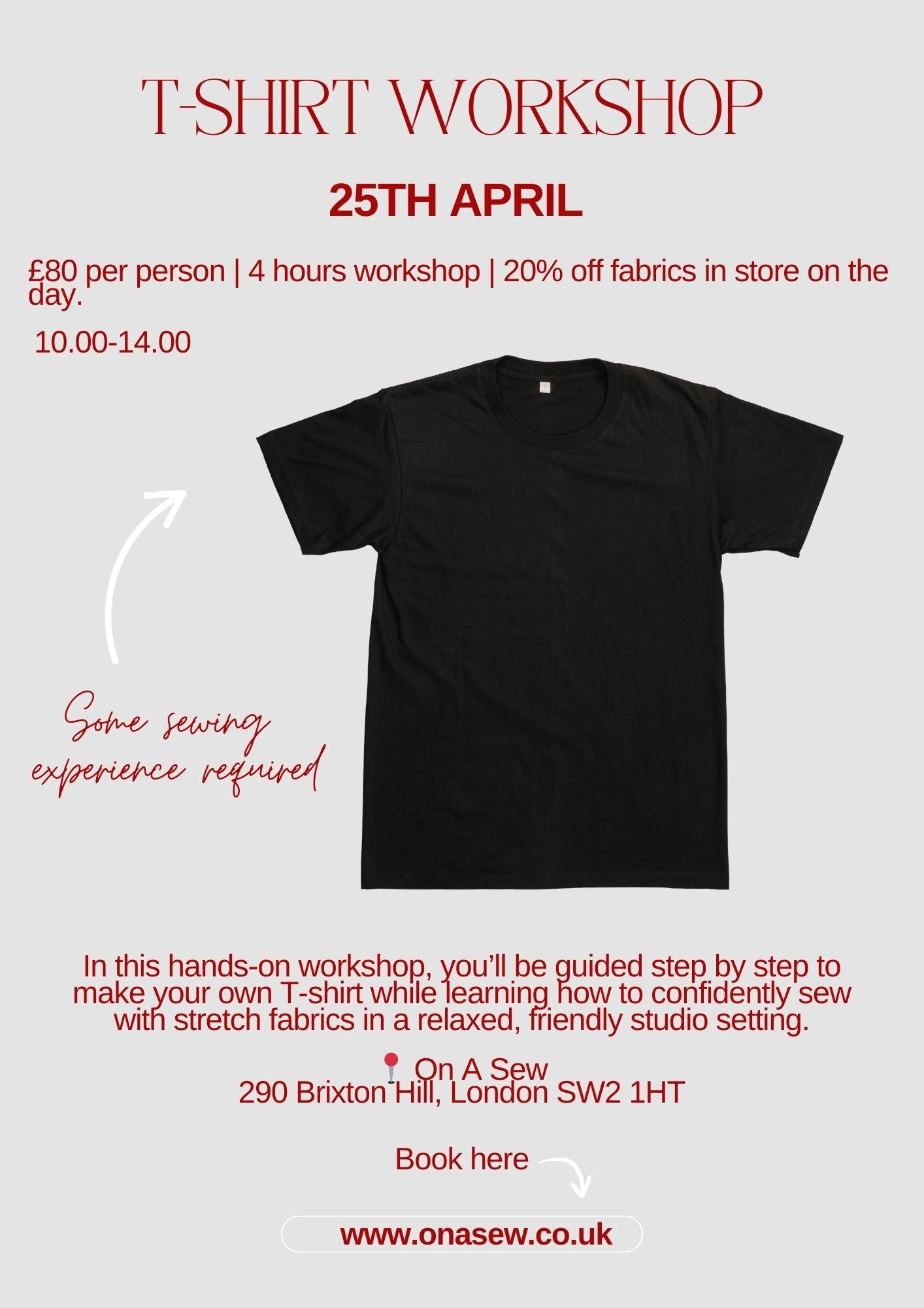 T-Shirt Sewing Workshop- 25th April