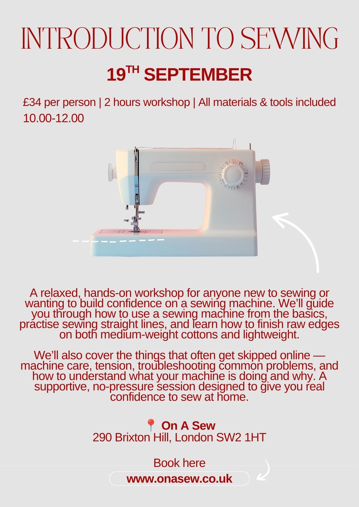 Introduction to sewing- 19th September