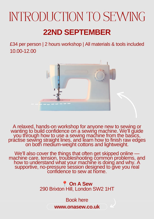 Introduction to sewing- 22nd September