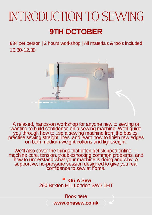 Introduction to sewing- 9th October