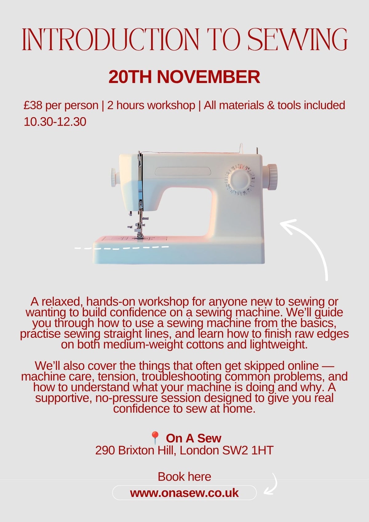 Introduction to sewing- 20th November