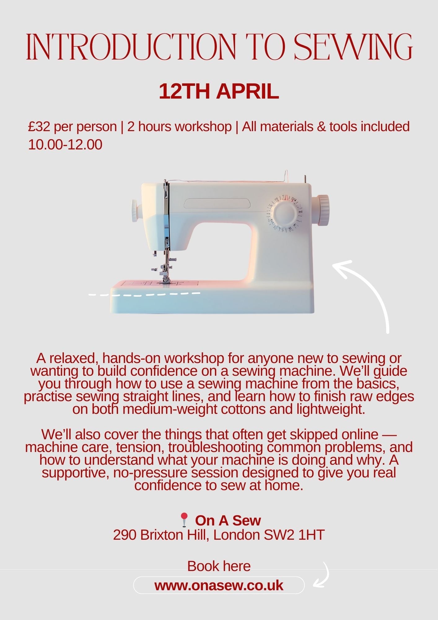 Introduction to sewing- 12th April