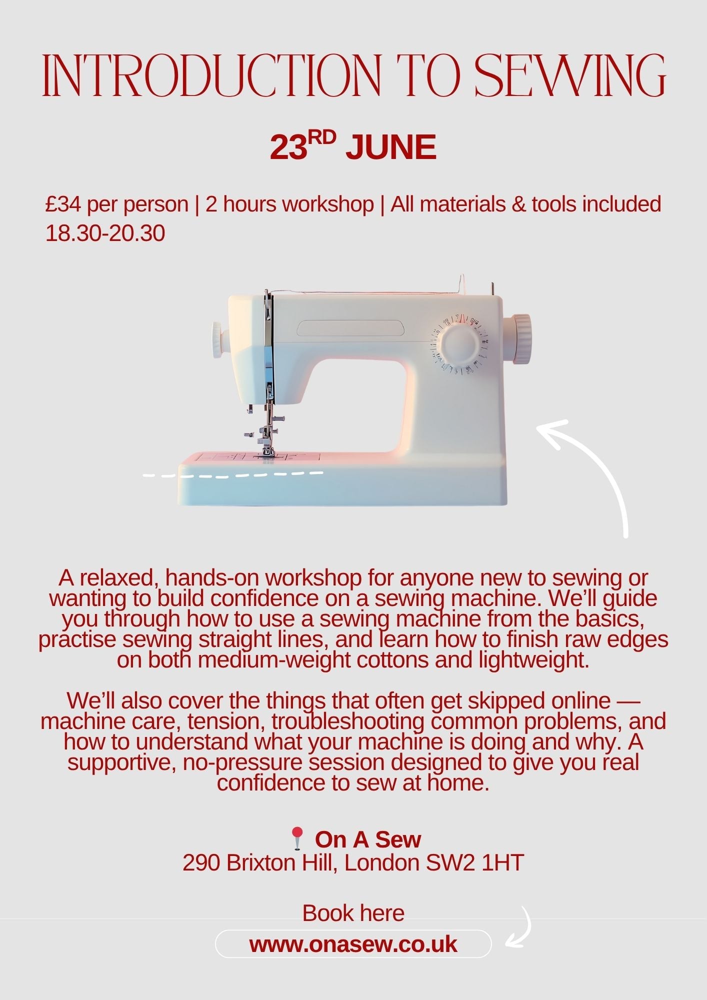 Introduction to sewing- 23rd June