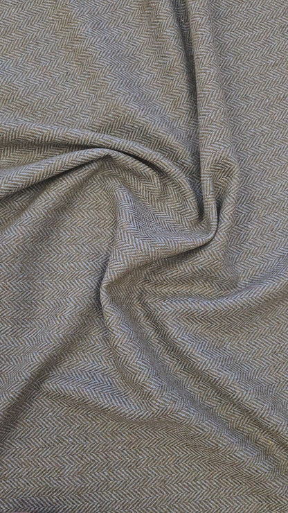 Herringbone Wool Mix Tweed- Green