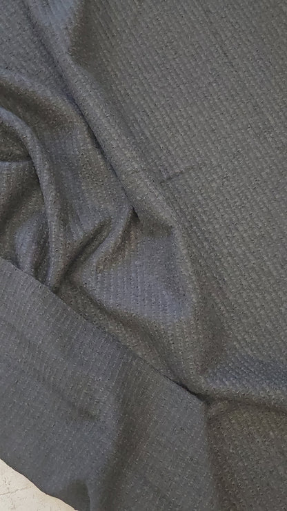 Textured boucle wool mix- Black