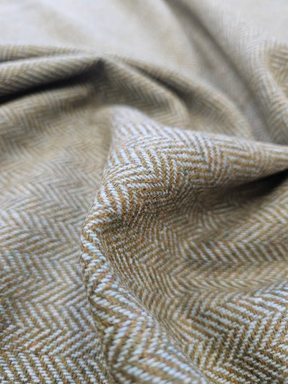 Herringbone Wool Mix Tweed- Green