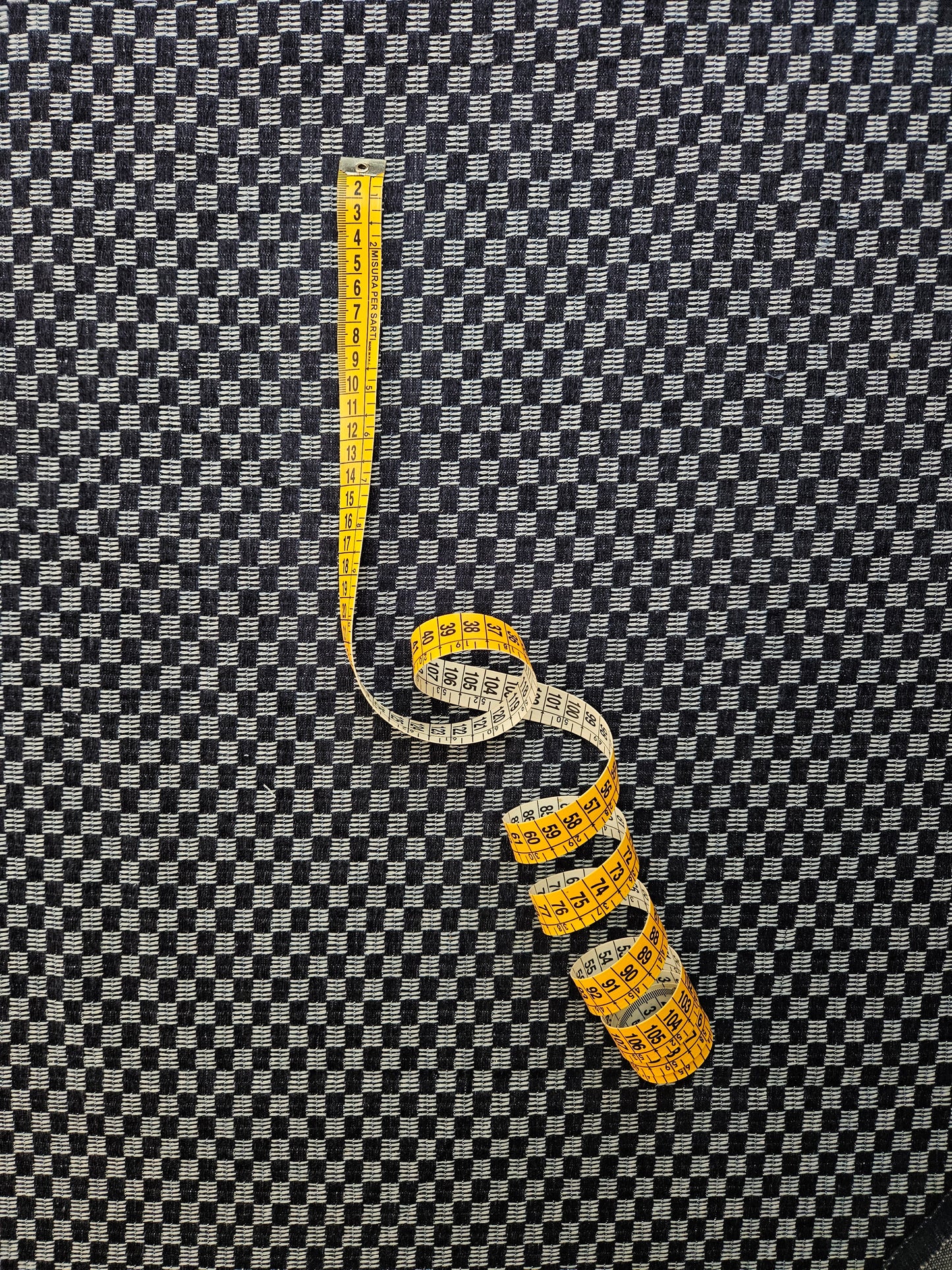 Checkboard Washed Denim Jacquard