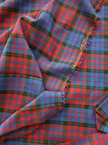 Burgundy & Navy Heritage Check Stretch Woven