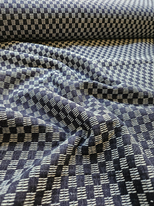 Checkboard Washed Denim Jacquard