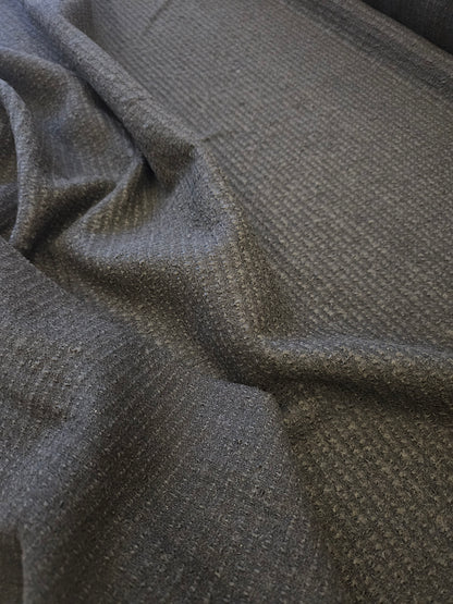 Textured boucle wool mix- Black