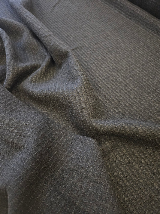 Textured boucle wool mix- Black